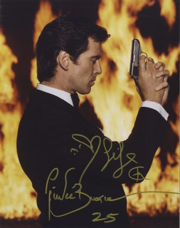 pierce brosnan goldeneye James Bond signed photo, Shanks autogrtaphs