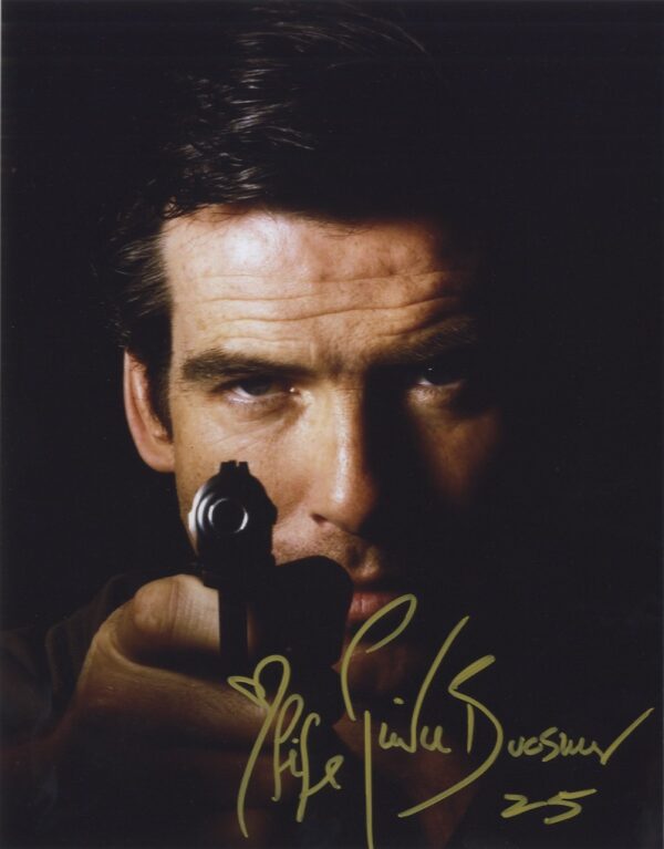 pierce brosnan goldeneye James Bond signed photo, Shanks autogrtaphs