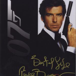 pierce brosnan goldeneye James Bond signed photo, Shanks autogrtaphs