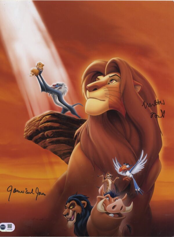 James earl jones & Matthew Broderick signed lion king photo.shanks autographs
