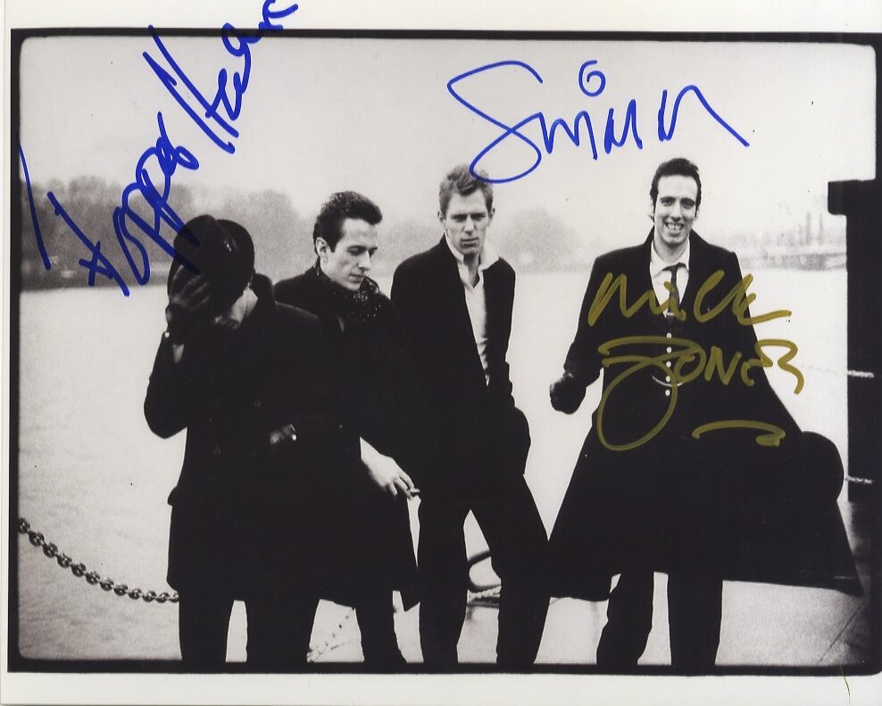 TOPPER HEADON Mick Jones Paul Simonon Signed Photo. Shanks Autographs