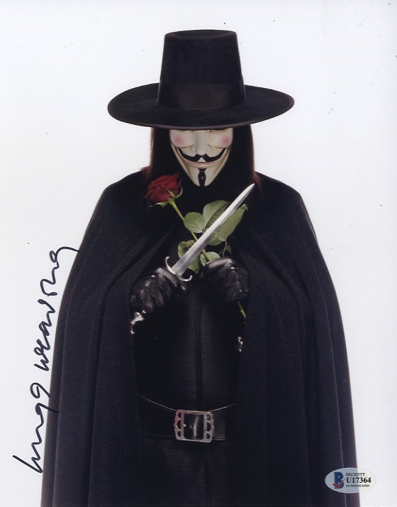 Hugo weaving signed 8x10 photo.shanks autographs