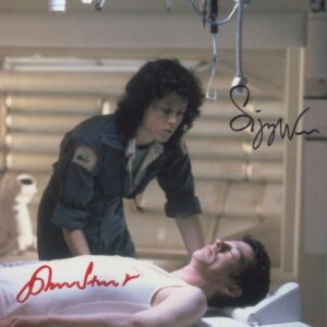 Sigourney weaver and John hurt Alien signed Photograph.shanksautographs
