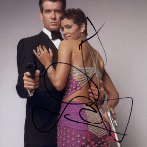 pierce brosnan & halle berry signed James Bond photo.shanks autographs act cert