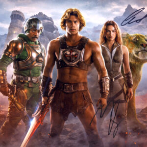 Camila Mendes & Nicholas Galitzine - masters of the universe - He-man signed photograph. shanks autographs
