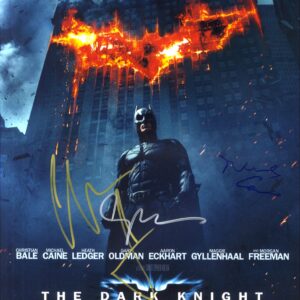 batman begins signed photo Michael caine, christian bale, gary oldman. shanks autographs memorabilia