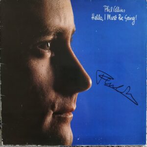 Phil Collins signed Hello, I Must Be Going! 12-inch vinyl LP album cover with black autograph, JSA authenticated, obtained in London in the early 2000s.