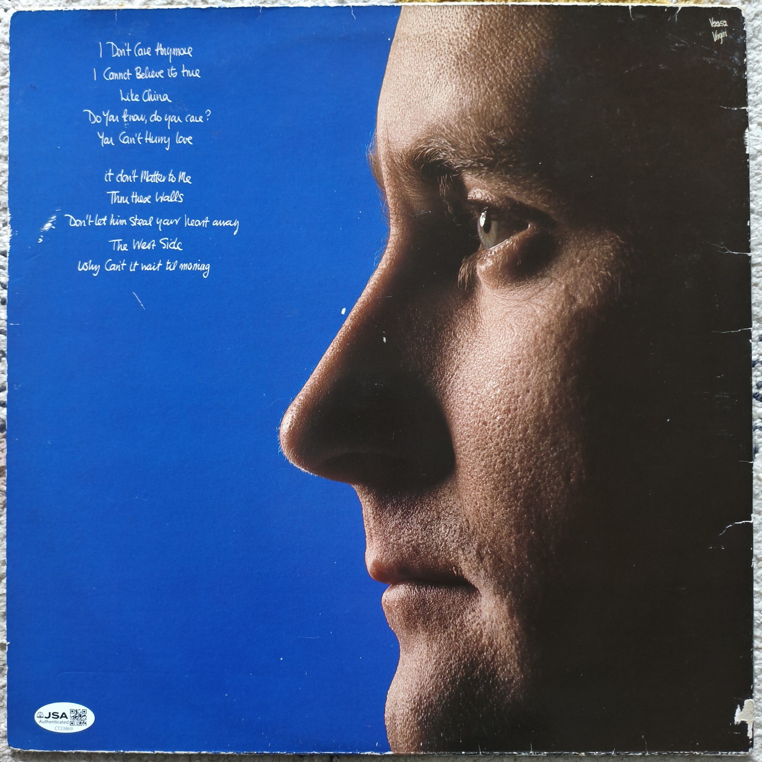 Phil Collins Signed Hello, I Must Be Going! 12" Vinyl LP Record –JSA - Image 3