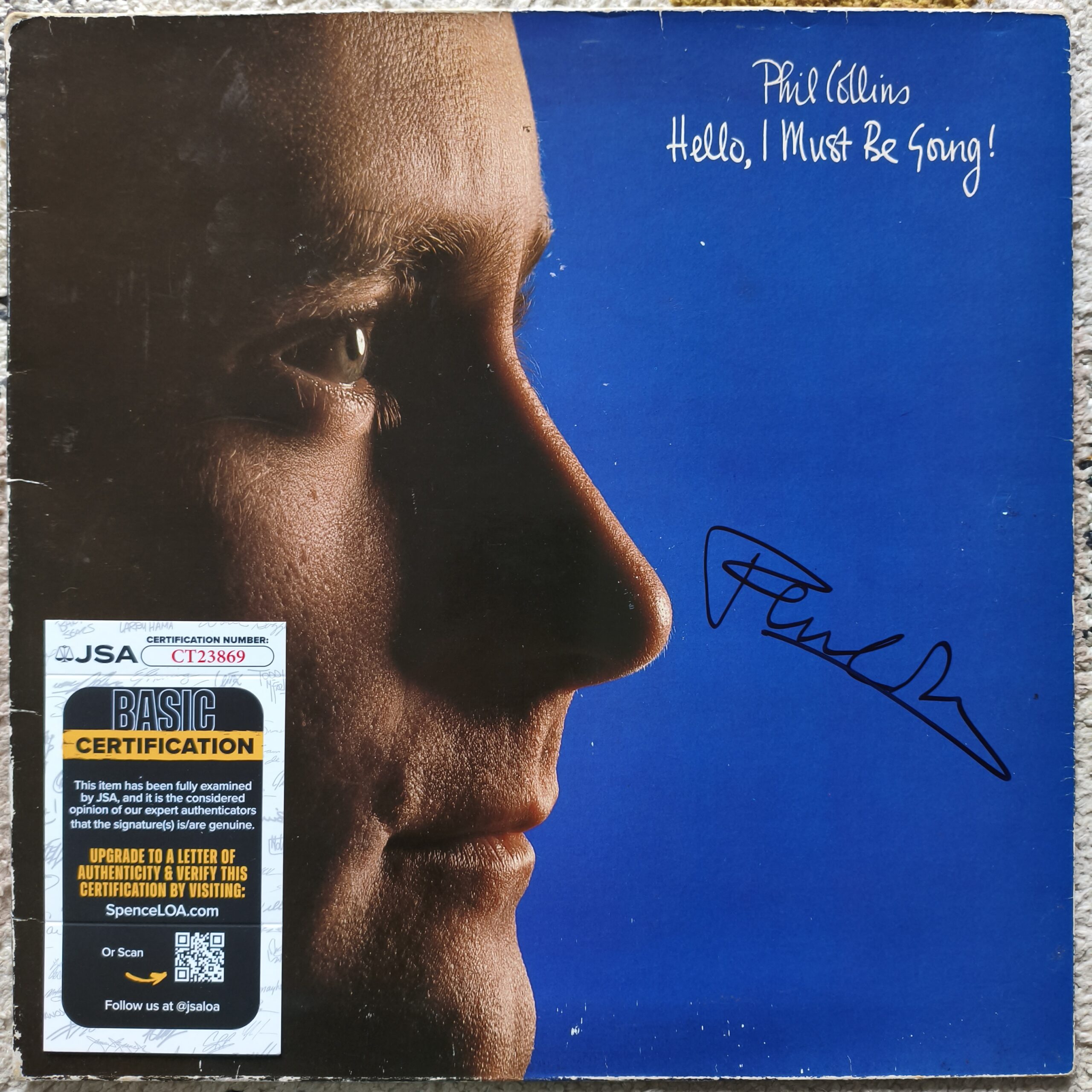 Phil Collins Signed Hello, I Must Be Going! 12" Vinyl LP Record –JSA - Image 2