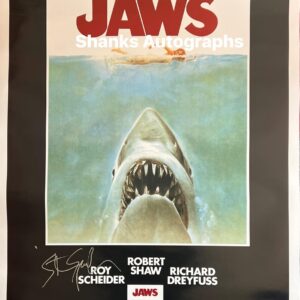 Steven spielberg signed JAWSmovie poster _ SHANKS AUTOGRAPHS, MEMORABILIA