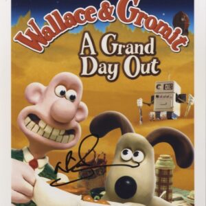 Nick Park Wallace and Gromit signed photo.