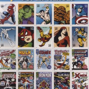 Stan Lee signed Marvel Super Heroes commemorative stamp sheet