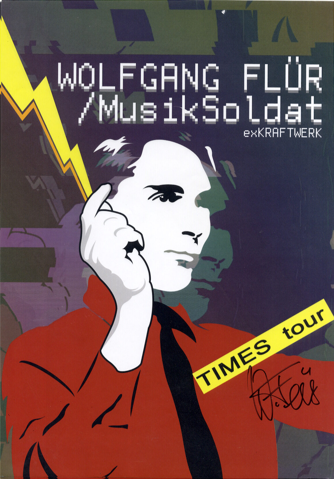 Wolfgang Flür signed poster Kraftwerk. shanks autographs