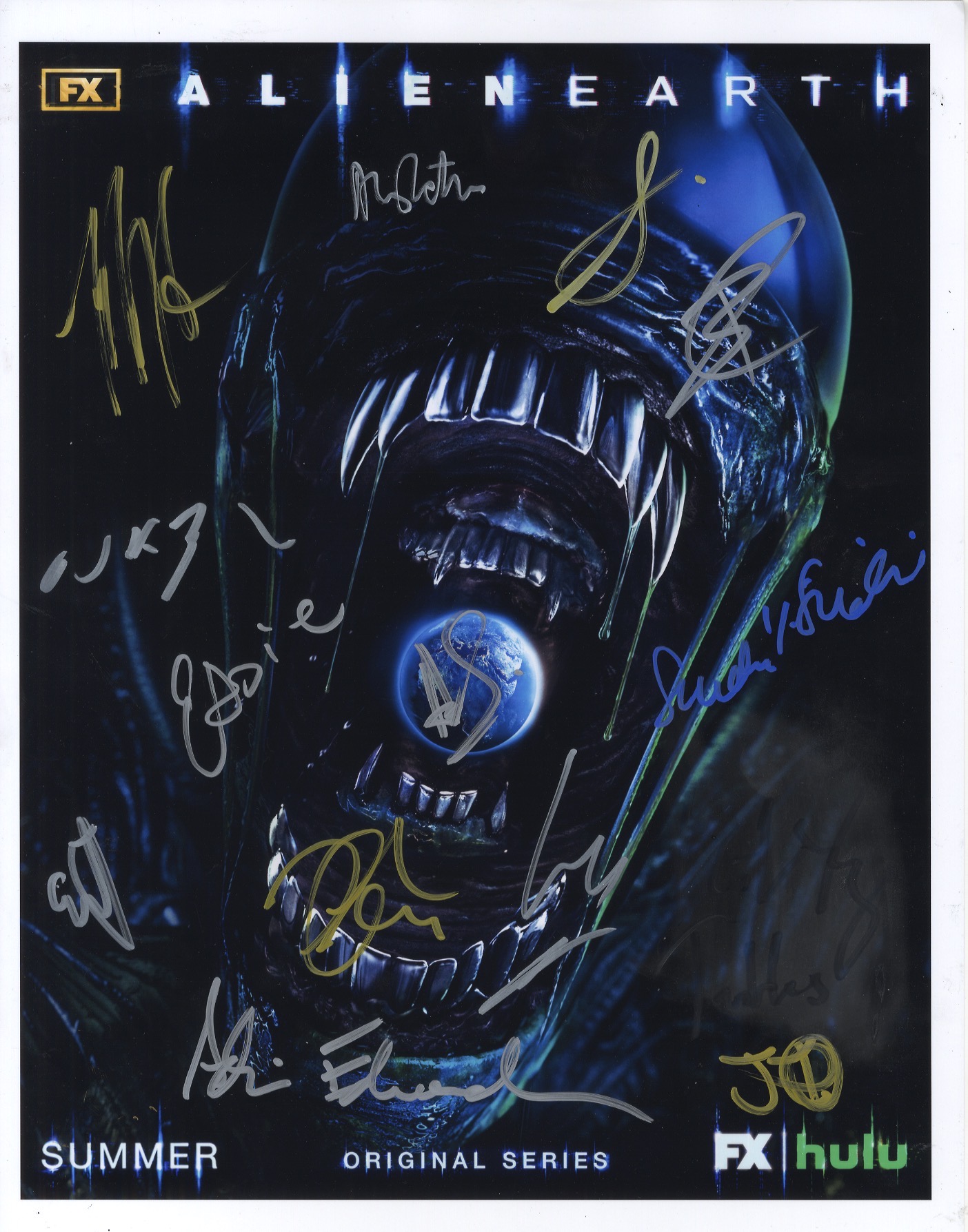 alien earth cast signed photo